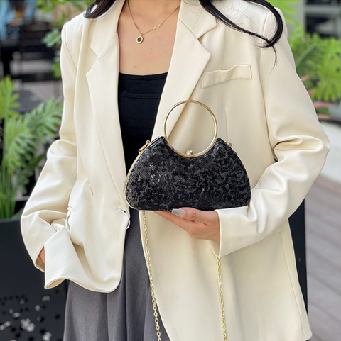 Mini Glossy Sequined Chain Bag