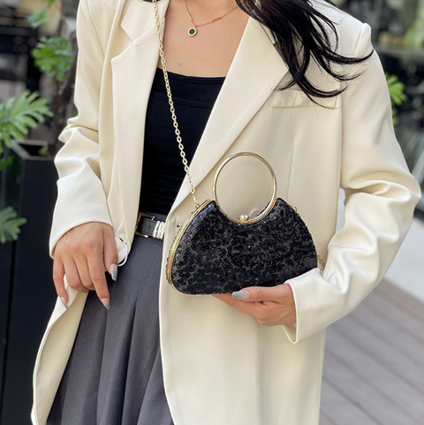Mini Glossy Sequined Chain Bag
