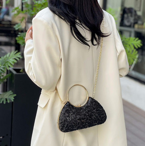 Mini Glossy Sequined Chain Bag
