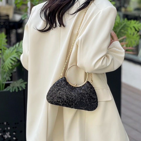 Mini Glossy Sequined Chain Bag