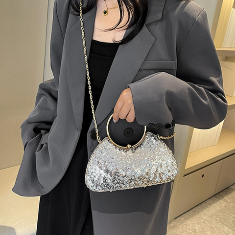 Mini Glossy Sequined Chain Bag