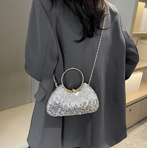 Mini Glossy Sequined Chain Bag