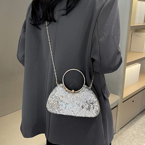 Mini Glossy Sequined Chain Bag