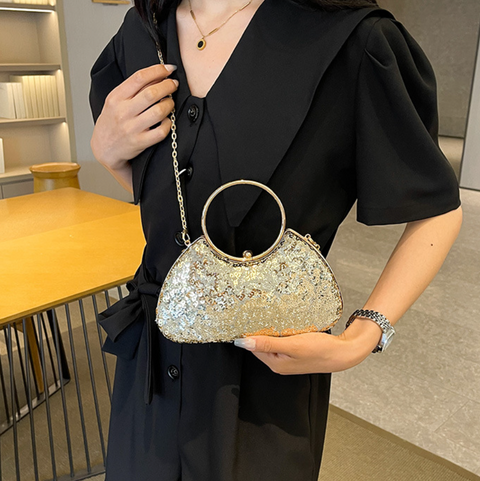Mini Glossy Sequined Chain Bag