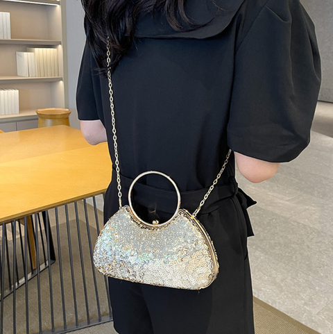 Mini Glossy Sequined Chain Bag