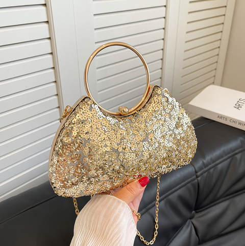 Mini Glossy Sequined Chain Bag
