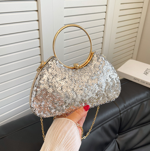 Mini Glossy Sequined Chain Bag