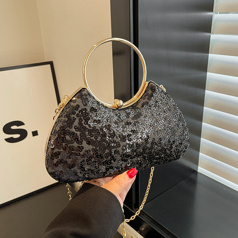Mini Glossy Sequined Chain Bag