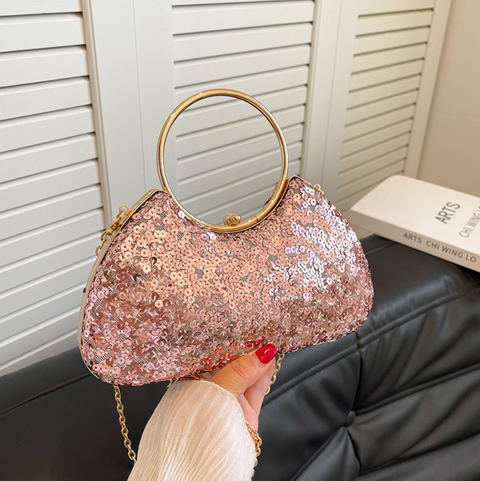 Mini Glossy Sequined Chain Bag