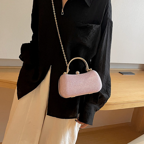 Rhinestone Studded Banquet Chain Bag