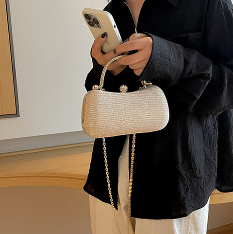 Rhinestone Studded Banquet Chain Bag