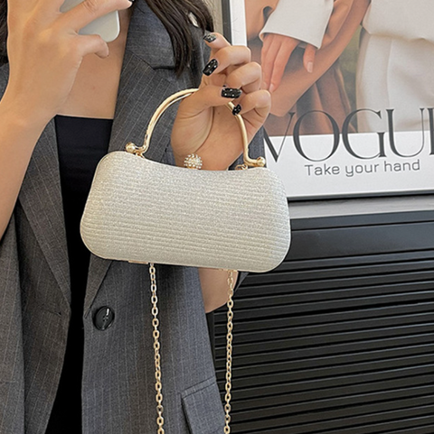 Rhinestone Studded Banquet Chain Bag