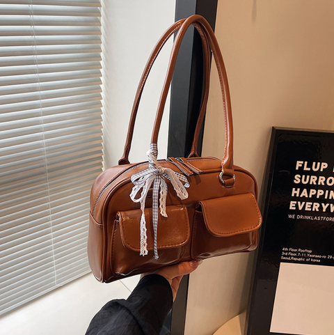 Horizontal Square PU Underarm Bag