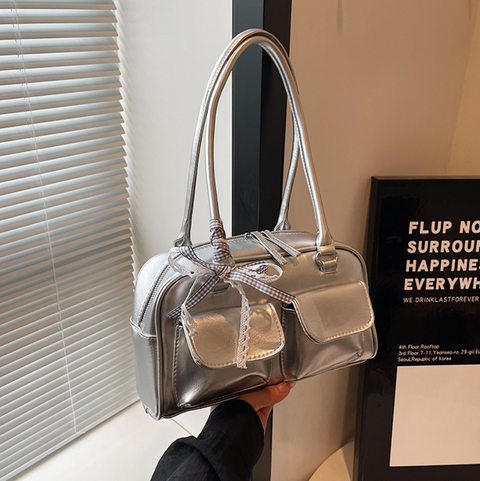 Horizontal Square PU Underarm Bag