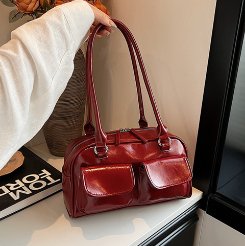 Horizontal Square PU Underarm Bag