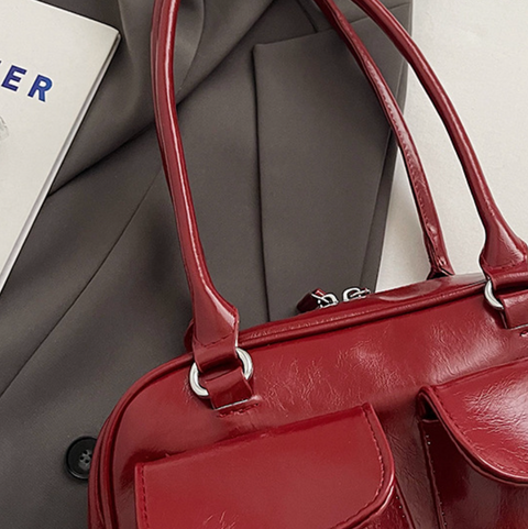 Horizontal Square PU Underarm Bag