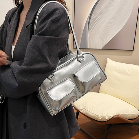 Horizontal Square PU Underarm Bag