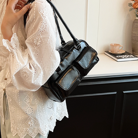 Horizontal Square PU Underarm Bag