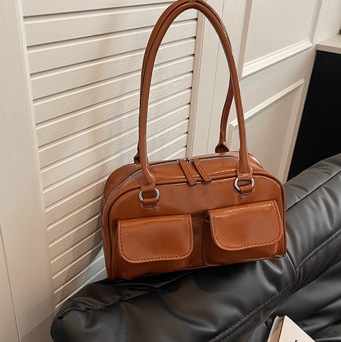 Horizontal Square PU Underarm Bag