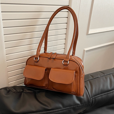 Horizontal Square PU Underarm Bag