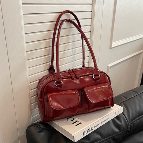 Horizontal Square PU Underarm Bag