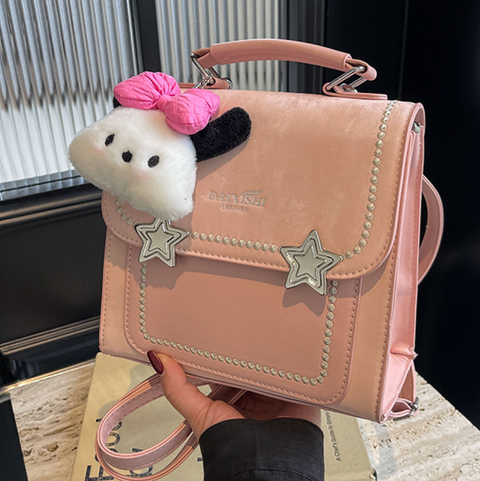 Korean Style Backpack with Pendant