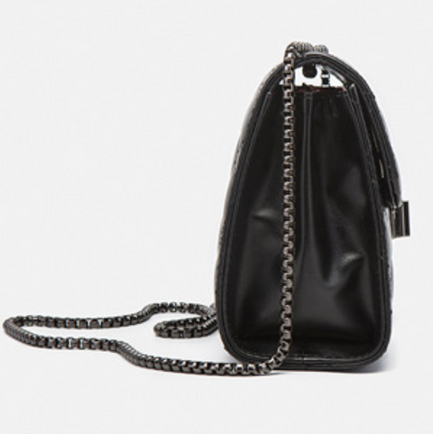 Lattice Stitch Black Chain Bag