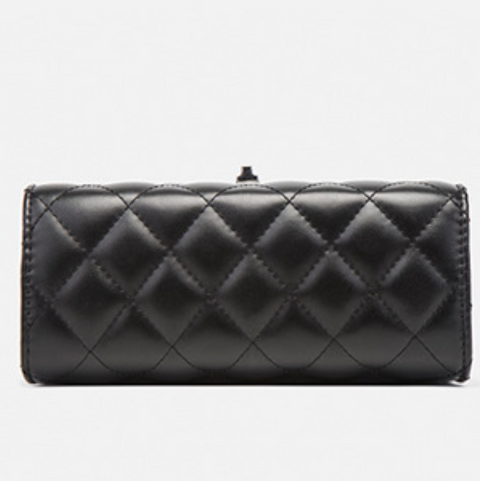 Lattice Stitch Black Chain Bag
