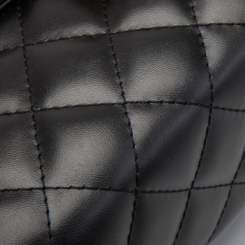 Lattice Stitch Black Chain Bag