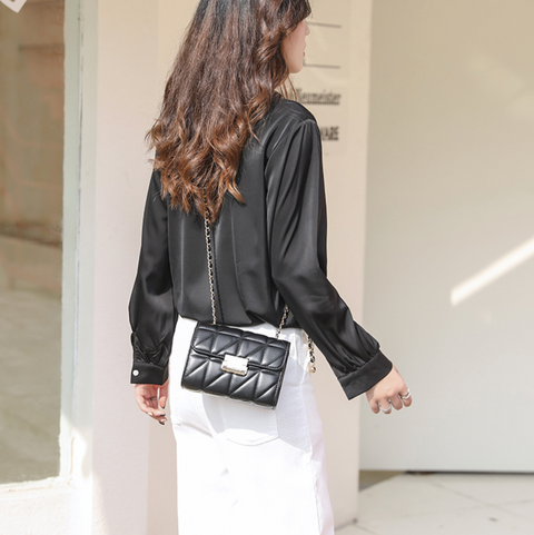 Lattice Stitching Mini Chain Bag