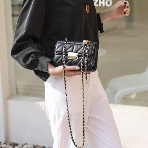 Lattice Stitching Mini Chain Bag