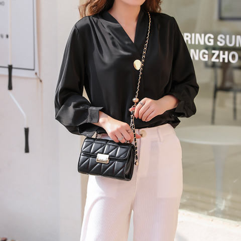 Lattice Stitching Mini Chain Bag