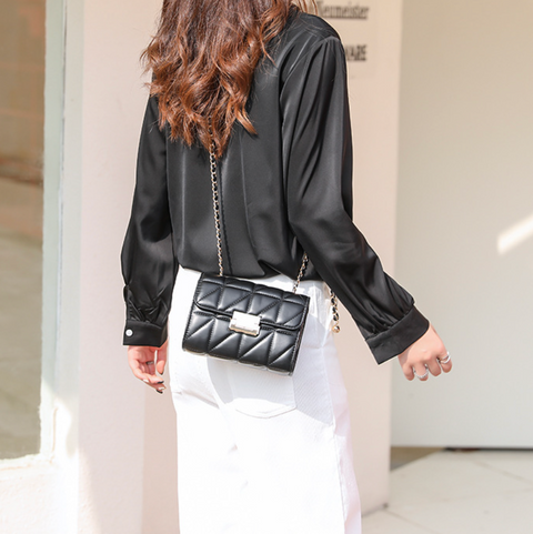 Lattice Stitching Mini Chain Bag