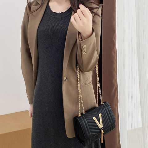 Rhinestone Studded Fringed Chain Bag