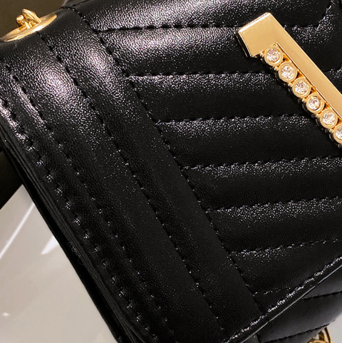 Rhinestone Studded Fringed Chain Bag