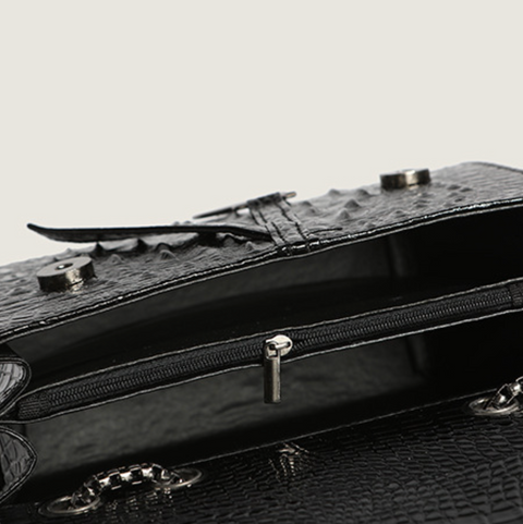 Crocodile Print Chain Crossbody Bag