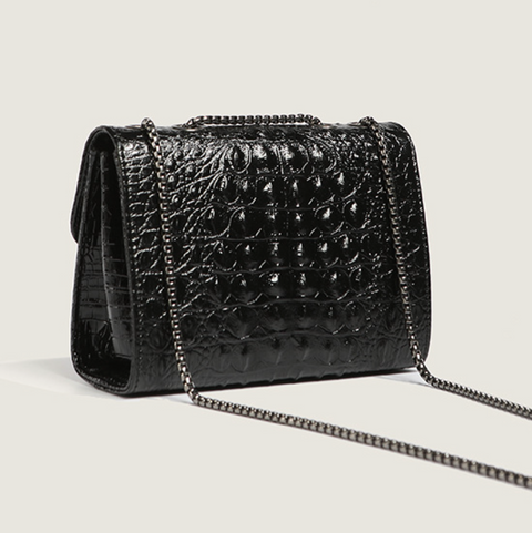 Crocodile Print Chain Crossbody Bag