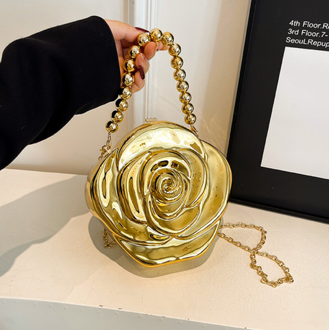 Niche Beaded Handle Acrylic Flower Bag