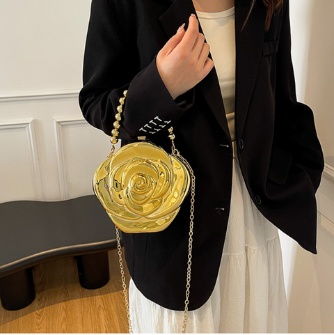 Niche Beaded Handle Acrylic Flower Bag