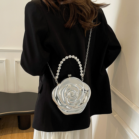 Niche Beaded Handle Acrylic Flower Bag