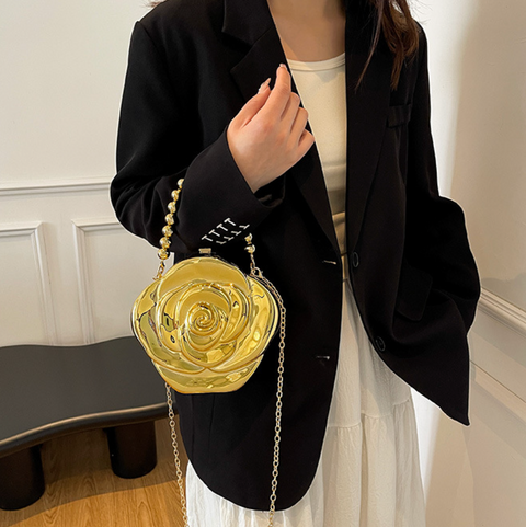 Niche Beaded Handle Acrylic Flower Bag