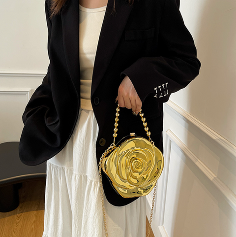 Niche Beaded Handle Acrylic Flower Bag