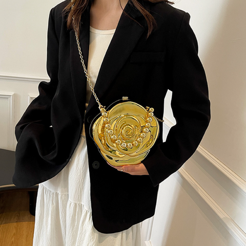 Niche Beaded Handle Acrylic Flower Bag