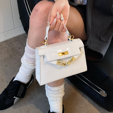 Premium Glossy Stone Pattern Satchels