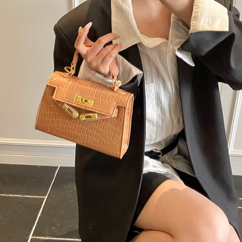 Premium Glossy Stone Pattern Satchels