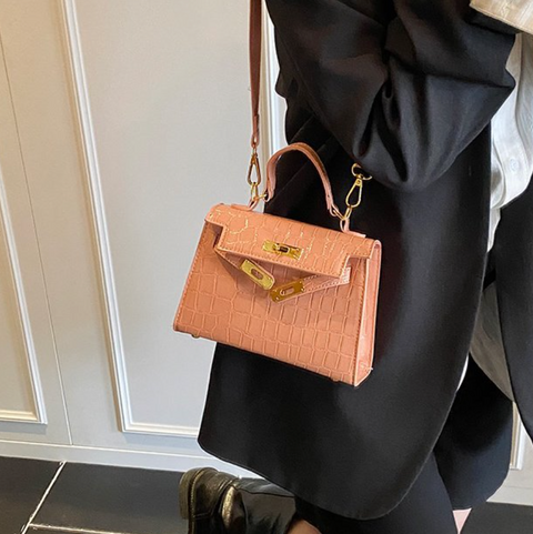 Premium Glossy Stone Pattern Satchels