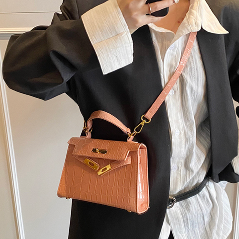 Premium Glossy Stone Pattern Satchels