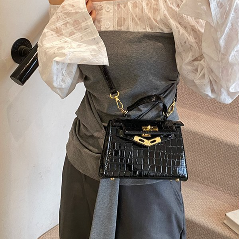 Premium Glossy Stone Pattern Satchels