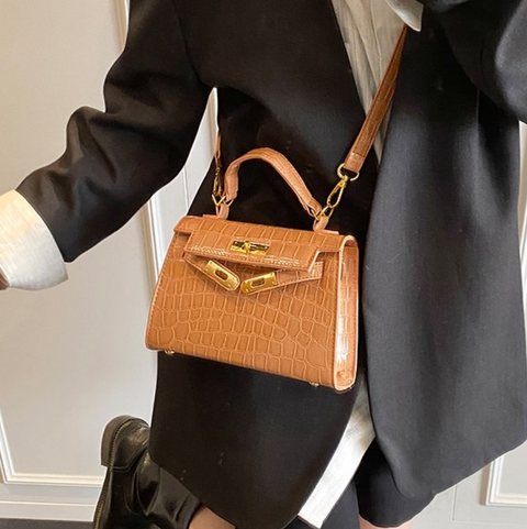 Premium Glossy Stone Pattern Satchels