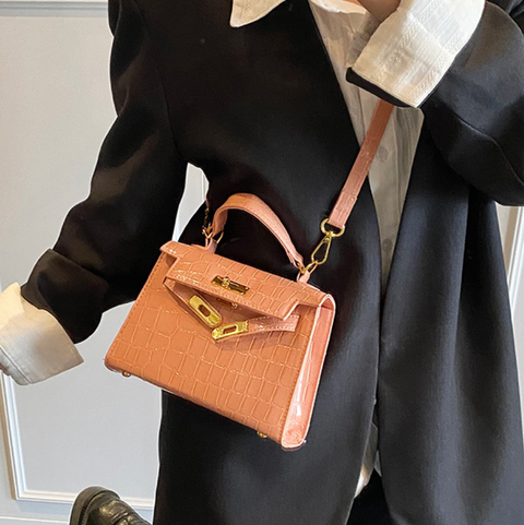 Premium Glossy Stone Pattern Satchels